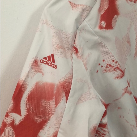 Adidas Women’s Pink and White Running Jacket - Picture 3 of 5